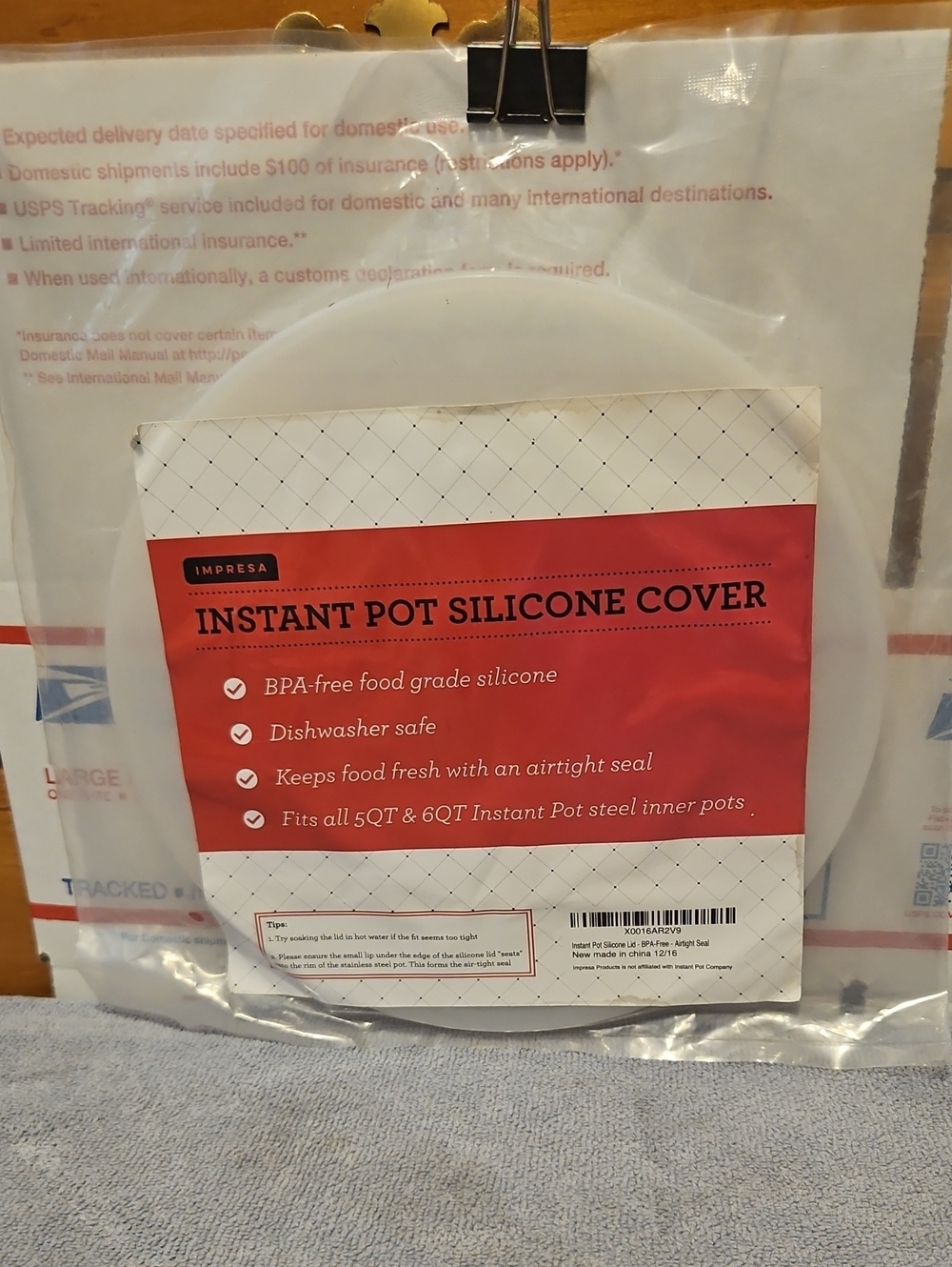 Impresa White Silicone Instant Pot Cover – Airtight, Dishwasher Safe (5-6QT)